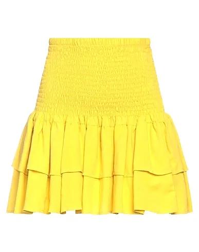 Mustard Plain weave Mini skirt