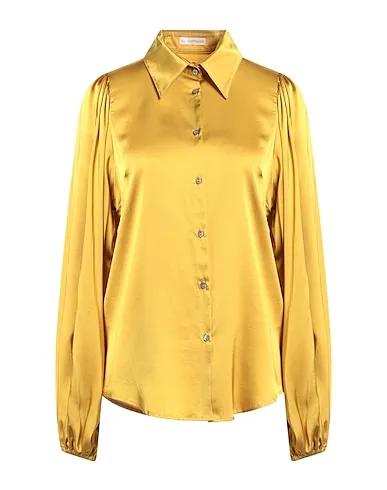 Mustard Satin Solid color shirts & blouses