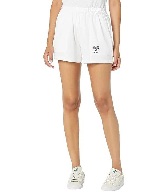 MWL Embroidered Tennis Pull-On Seamed Shorts