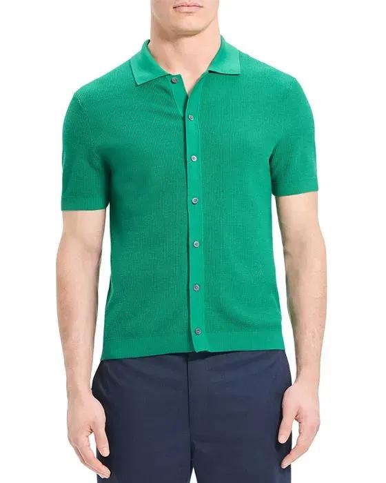 Myhlo Slim Fit Button Front Short Sleeve Shirt