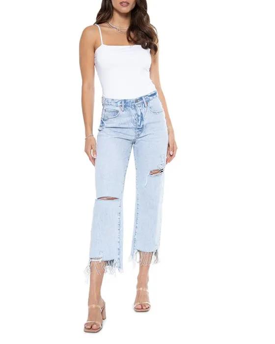 Nash Vegas 90 High Rise Cropped Wide Leg Jeans in Maui