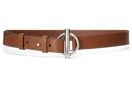 Natural Smooth Leather - Toggle Ring-Belt-Medium