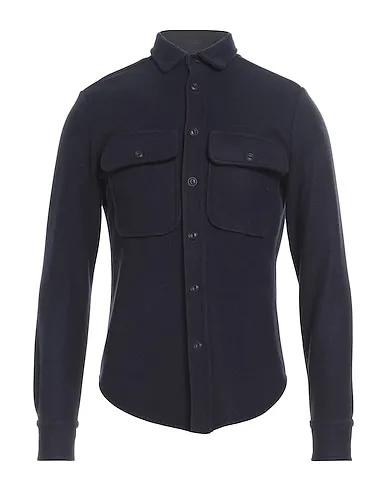 Navy blue Baize Solid color shirt