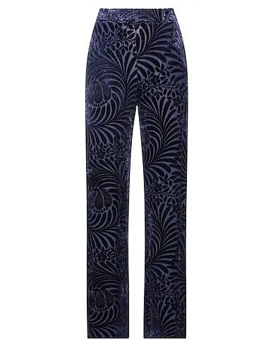 Navy blue Chenille Casual pants