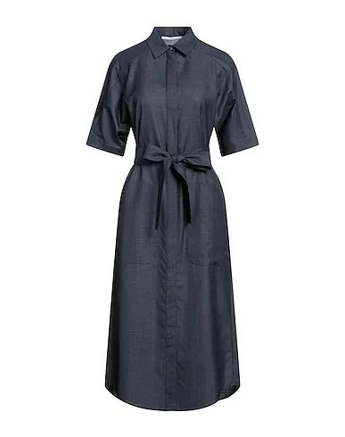 Navy blue Cool wool Midi dress
