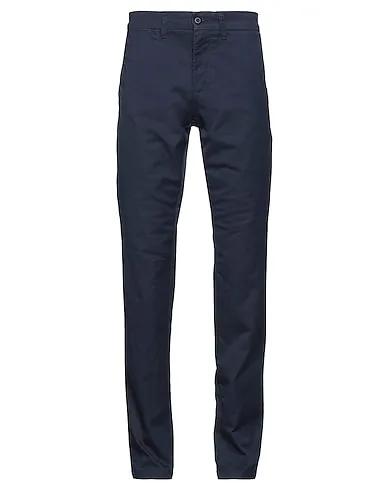 Navy blue Cotton twill Casual pants