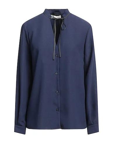 Navy blue Crêpe Shirts & blouses with bow