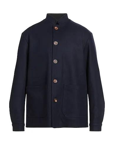 Navy blue Flannel Full-length jacket