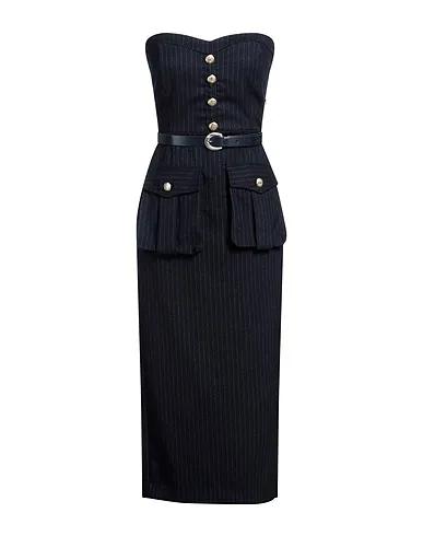 Navy blue Flannel Midi dress