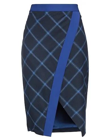 Navy blue Flannel Midi skirt