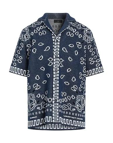 Navy blue Jacquard Patterned shirt