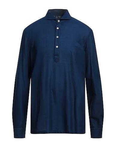 Navy blue Jersey Solid color shirt