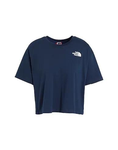 Navy blue Jersey T-shirt W CROPPED SIMPLE DOME TEE
