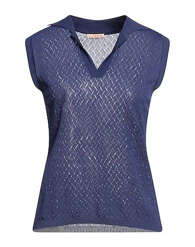 Navy blue Knitted Sleeveless sweater