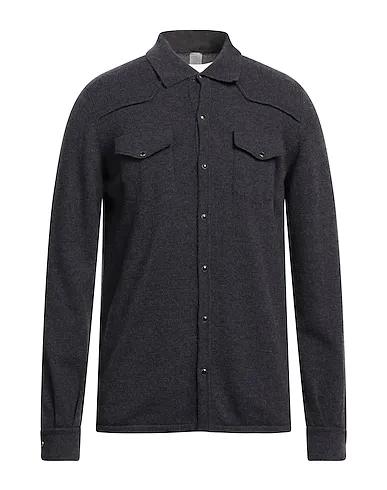 Navy blue Knitted Solid color shirt
