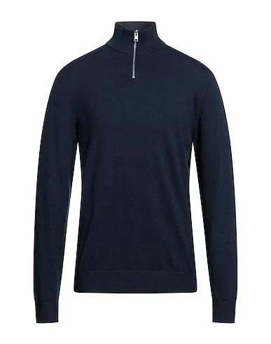 Navy blue Knitted Sweater with zip