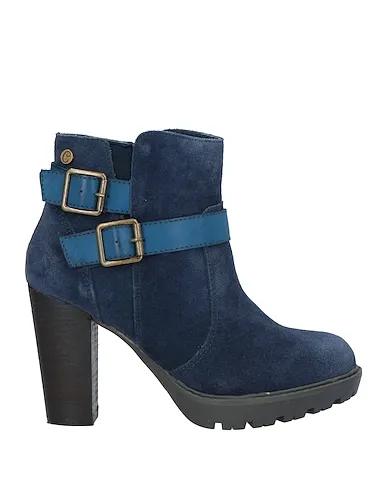 Navy blue Leather Ankle boot