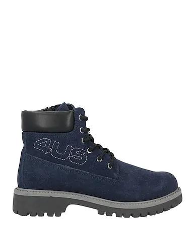 Navy blue Leather Ankle boot