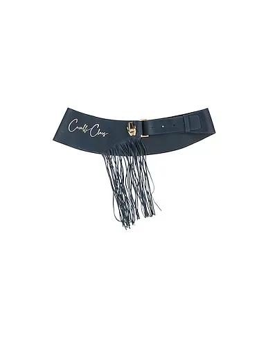 Navy blue Leather High-waist belt