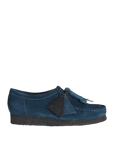 Navy blue Leather Laced shoes WALLABEE.W
