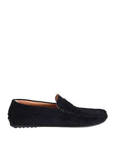 Navy blue Leather Loafers
