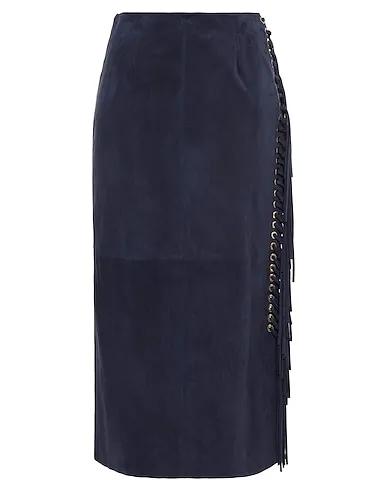 Navy blue Leather Maxi Skirts