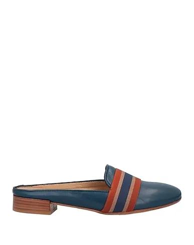 Navy blue Leather Mules and clogs