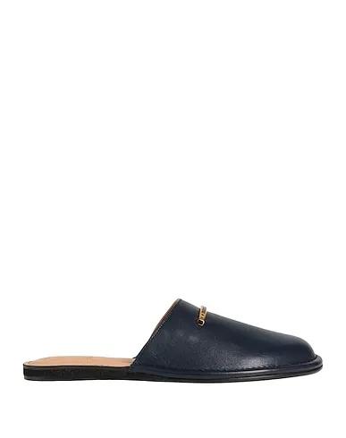Navy blue Leather Mules and clogs