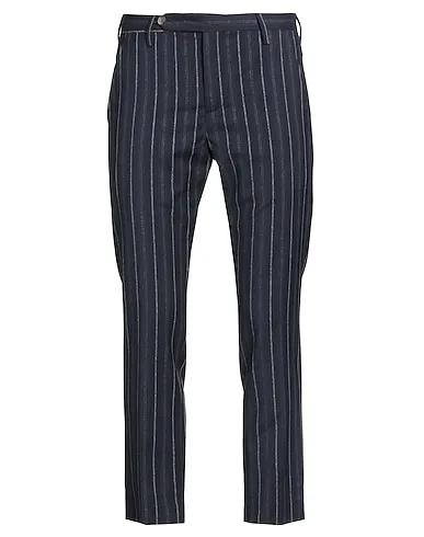 Navy blue Plain weave Casual pants