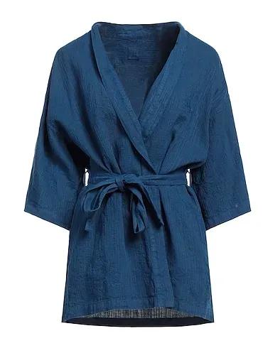 Navy blue Plain weave Full-length jacket