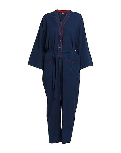 Navy blue Plain weave Jumpsuit/one piece