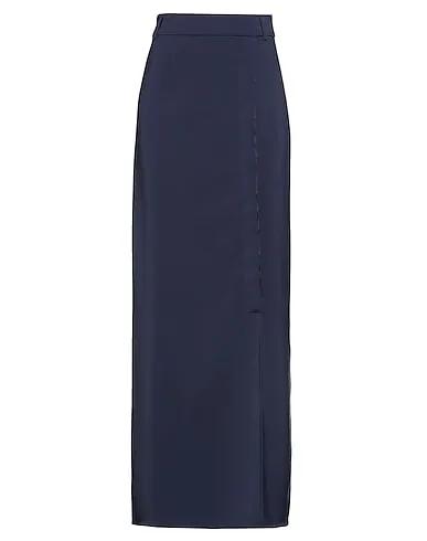 Navy blue Plain weave Maxi Skirts