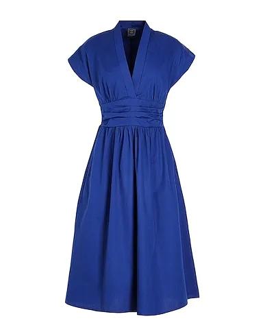 Navy blue Plain weave Midi dress COTTON V-NECK MIDI DRESS
