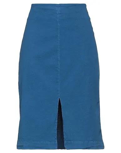 Navy blue Plain weave Midi skirt