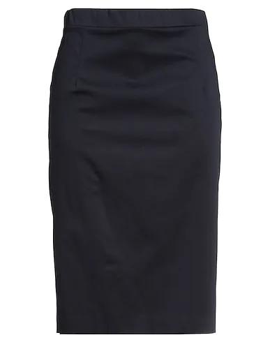 Navy blue Plain weave Midi skirt