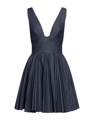 Navy blue Plain weave Short dress