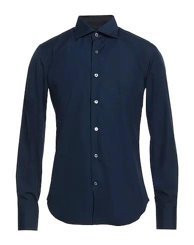 Navy blue Plain weave Solid color shirt