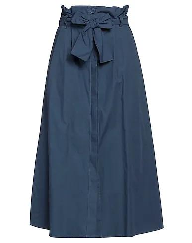 Navy blue Poplin Maxi Skirts
