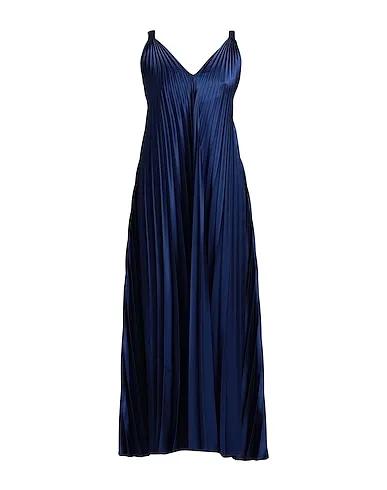 Navy blue Satin Long dress