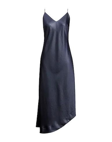 Navy blue Satin Midi dress