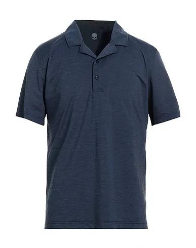 Navy blue Satin Solid color shirt