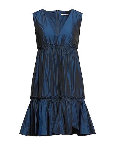 Navy blue Silk shantung Short dress