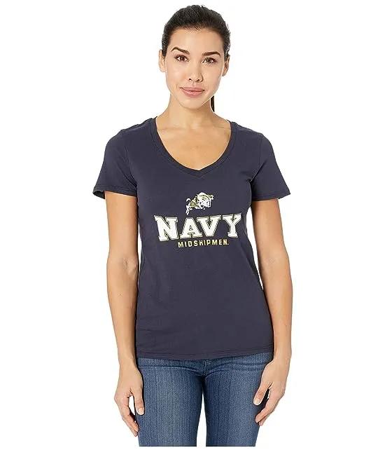 Navy Midshipmen University V-Neck Tee