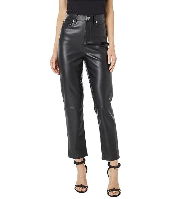 Need You Tonight - Leather Five-Pocket High-Rise Pants