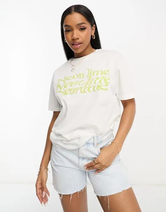'Neon Lime' graphic t-shirt in lime