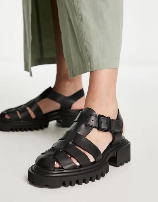 Nessie leather sandals in black