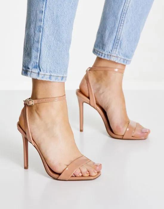 Neva barely there heeled sandals in beige