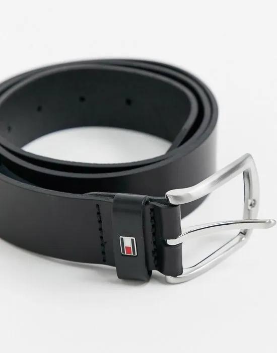 new denton 3.5cm leather belt in black