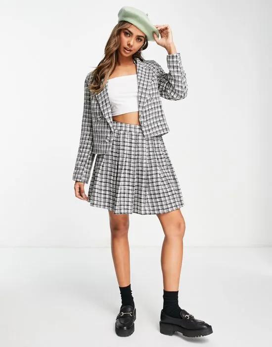 New Look blazer in black and white check - part of a set