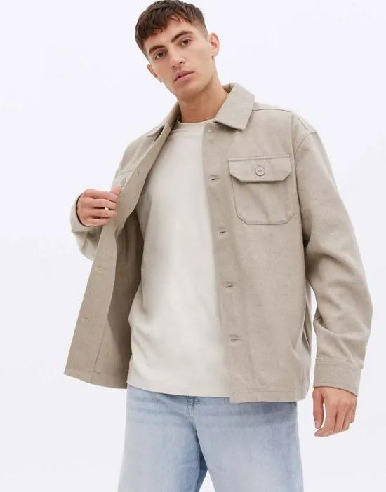 New Look overshirt in stone